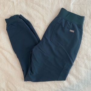 FIGS High-Waisted Zamora Jogger Scrub Pants in limited edition Dark Harbor